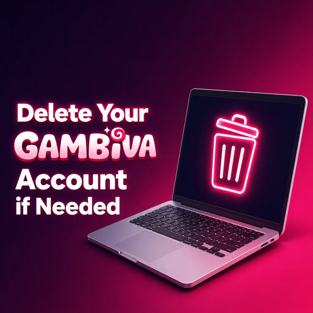 Steps to permanently delete a Gambiva account, including contacting support and confirming identity before closure