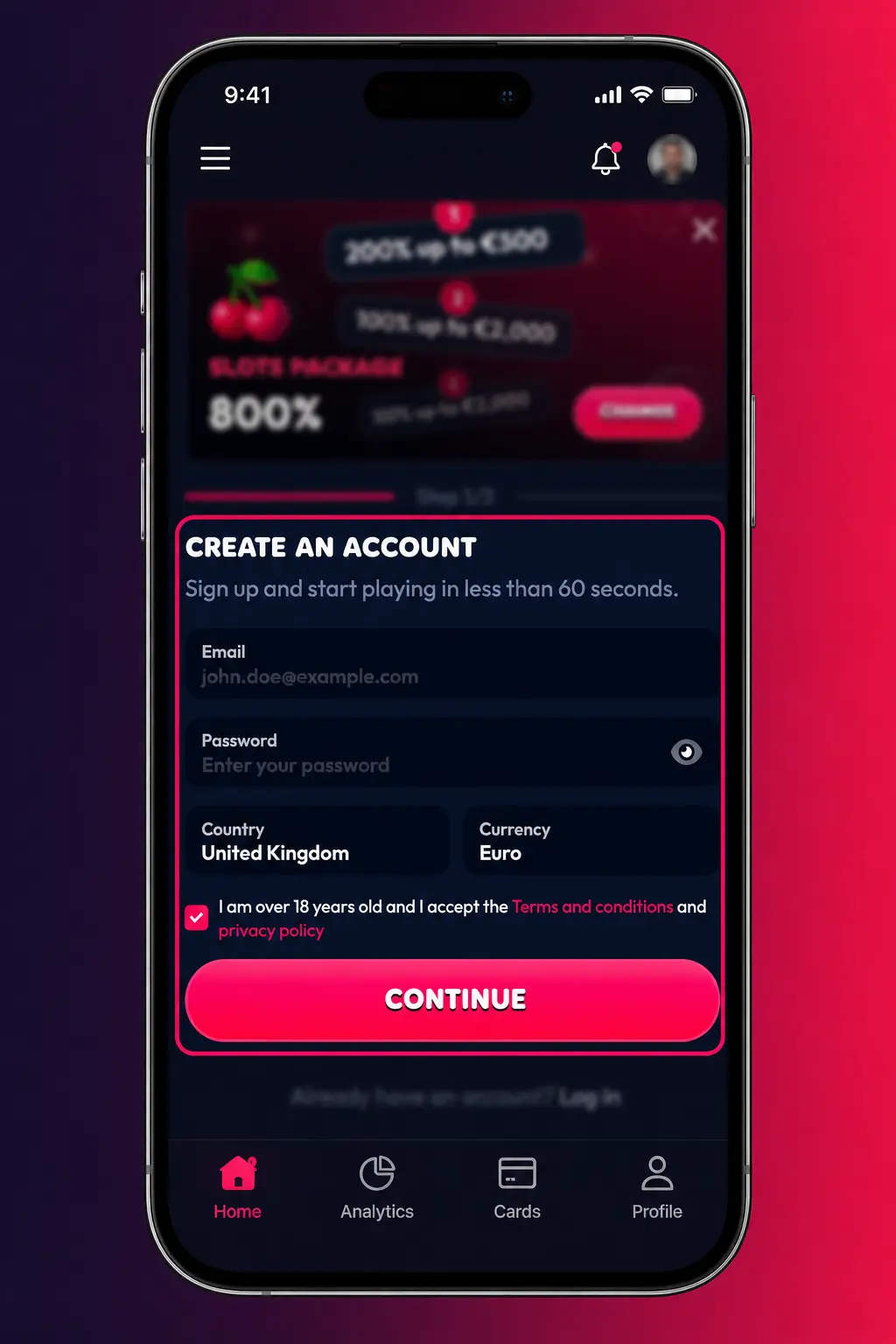 Step-by-step guide to registering, verifying, depositing and joining a live casino table at Gambiva.